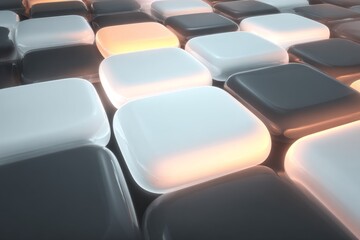 Obraz premium Glowing cubes with soft lighting in a modern abstract design