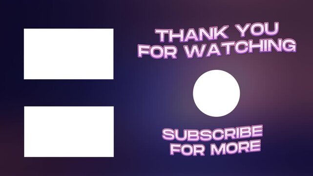 Youtube end screen template with subscribe button design