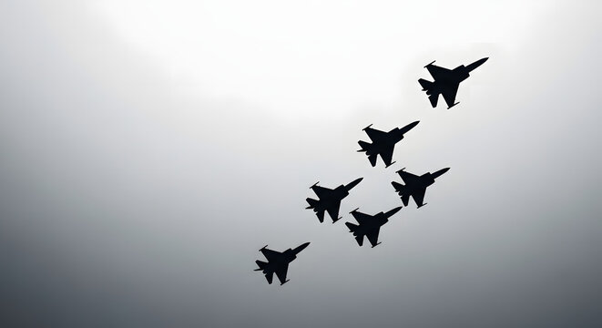 A group of fighter jets flying over a glowing planet earth