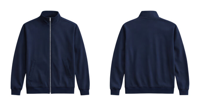 PNG Navy blue zip-up jacket