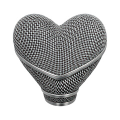 Obraz premium PNG Textured metallic heart shape