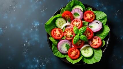 A simple salad plate with lettuce and tomatoes