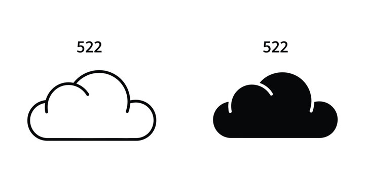 Comparison of stylized and filled cloud icons with identical numeric labels.