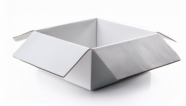 white cardboard box isolated on white background