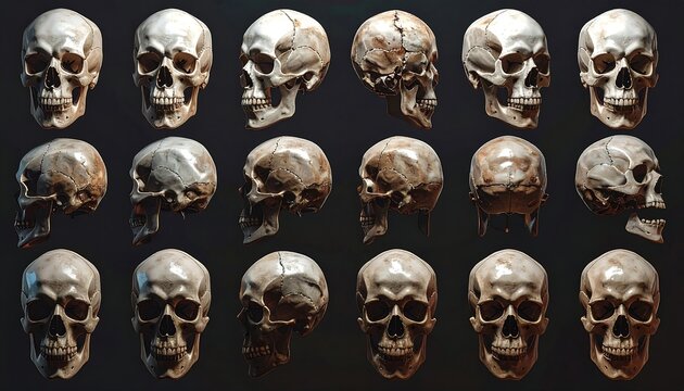 Detailed Skulls - A Comprehensive Study of Human Cranial Anatomy.