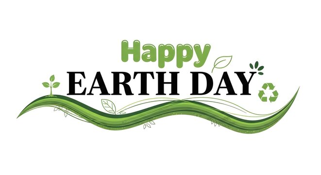 Earth day celebration on april 22nd with green leaves