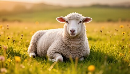 Obraz premium Lamb on a meadow 