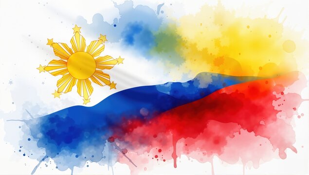 Abstract watercolor illustration for philippines independence day
