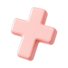 Obraz premium PNG Glossy pink 3D plus sign