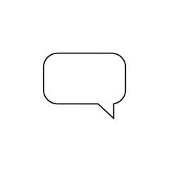 Fototapeta premium Minimal Black Speech Bubble Icon on White Background for Design.