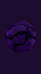 Obraz premium Wavy deformed violet sphere. High quality CG texture. 8K. 3D rendered overlay image. Ideal for banners, posters, web pages, social media, abstract background