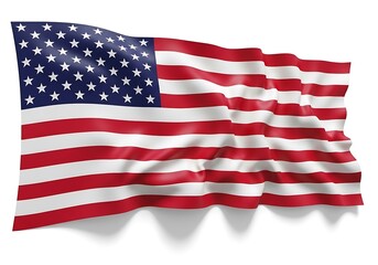 Obraz premium American flag waving with red white and blue colors freely