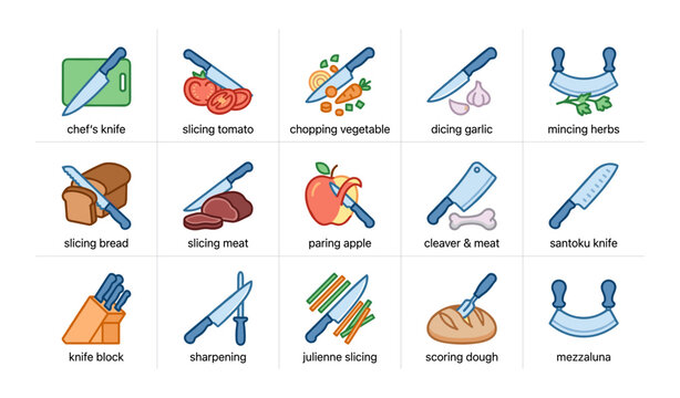 Diverse kitchen tools and techniques for food preparation