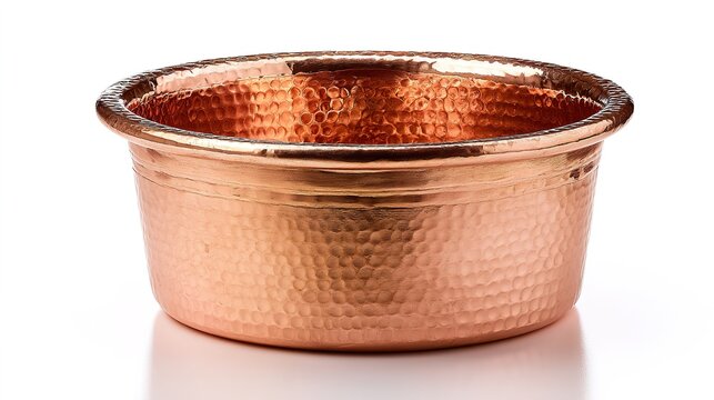 Hammered Copper Bowl, Shiny Surface, Traditional Design