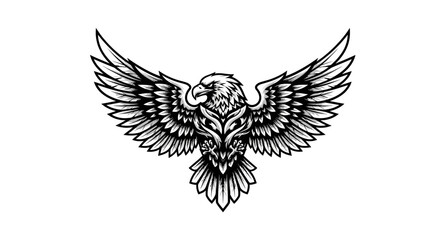 Obraz premium Soaring eagle graphic illustration on white background