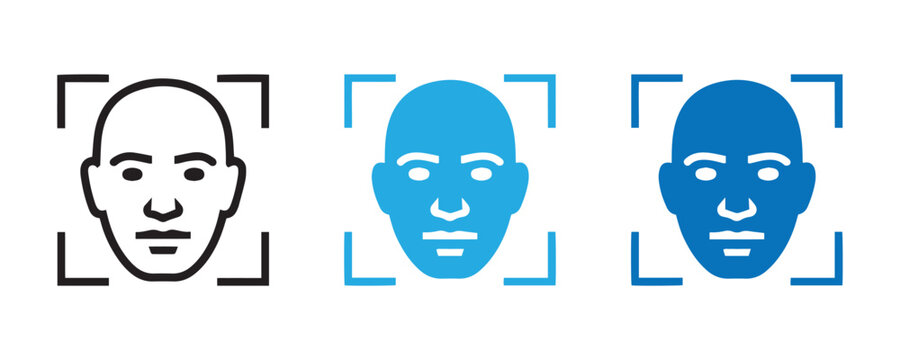 Facial recognition with vector graphics face detection bounding boxes and vector analysis