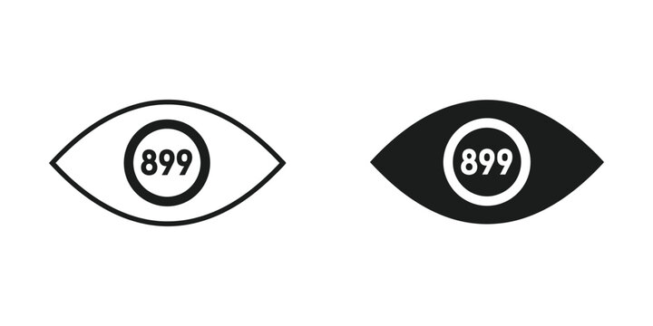 Contrasting eye icons with the number 899 inside each pupil