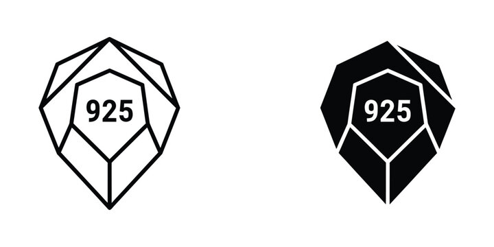 Contrasting geometric designs featuring the number 925 in hexagonal shapes with different color schemes