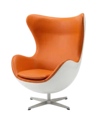 Fototapete Skandinavisch Orange modern swivel chair 3d render isolated. Designer furniture mockup.  © PNG Lab