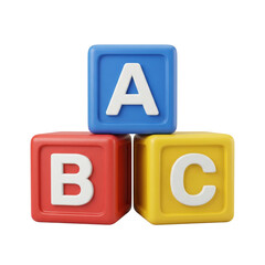 ABC alphabet building blocks isolated. Early education concept. © PNG Lab