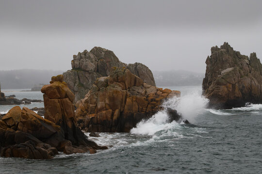 Magnifique paysage de la c&ocirc;te bretonne - Plougrescant Bretagne France