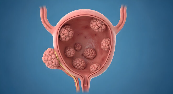 Cross-section view of the human ovary displaying multiple follicles at various stages