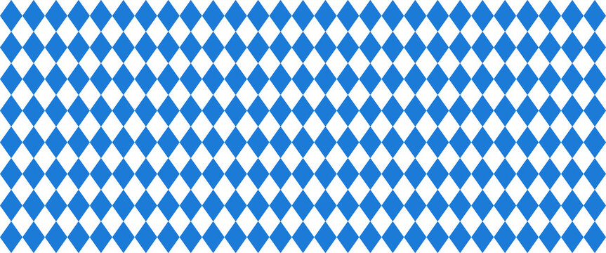 Traditional Bavarian blue and white lozenge seamless pattern for Oktoberfest background