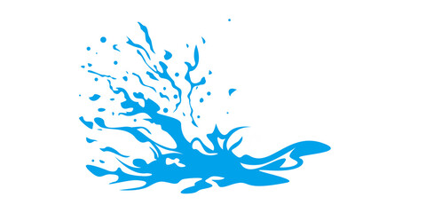 Fototapeta premium Blue water splash. Blue water splash silhouette liquid burst vector style abstract isolated on transparent background.