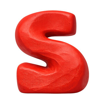 PNG Red clay letter S