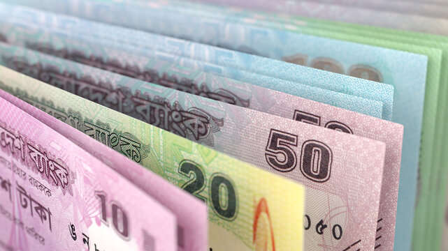 Bangladesh Taka banknotes close up