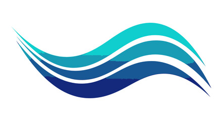 Obraz premium Visually appealing abstract graphic element with three dynamic wavy bands in gradient blue and aqua colors.