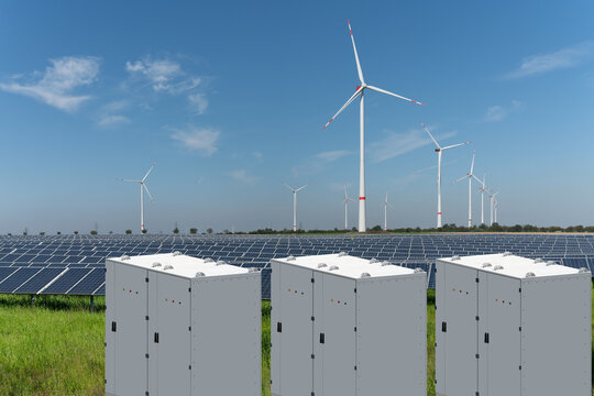 Windpark, Photovoltaik, Stromspeicher &ndash; Strom speichern aus erneuerbaren Energien und Stromnetz entlasten