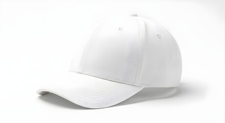Fototapeta premium White baseball cap isolated on white background minimalist design