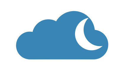 Blue Cloud with White Crescent Moon. © Abutop