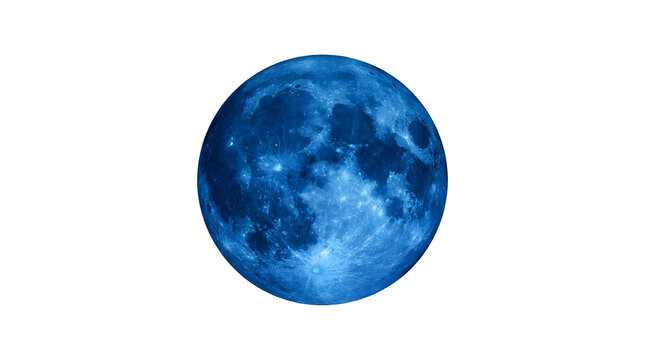 Blue moon isolated on a transparent background full moon 1