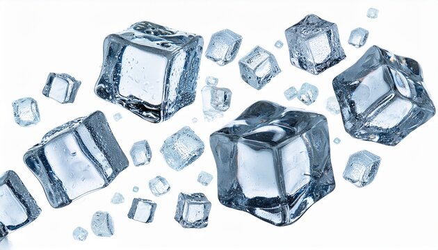 falling ice cubes cut out
