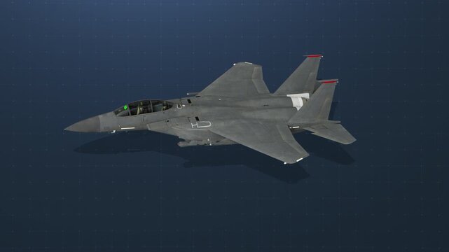 Cinematic F-15E Strike Eagle Fighter Jet in Flight &ndash; Digital Render