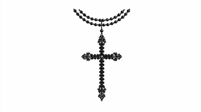 silhueta de crucifixo isolado em fundo branco conceito simbolo religioso