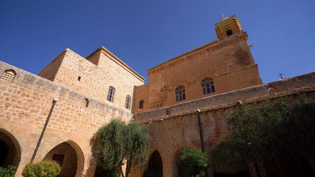 View of Deyrulzafaran Monastery Mor Hananyo in Mardin