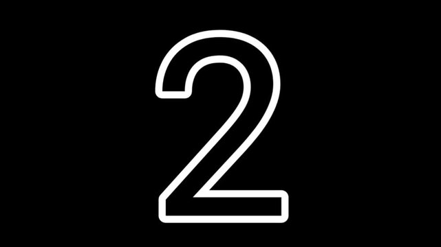 Minimalist countdown animation from 3 to 1 with white outline numbers on a black background.