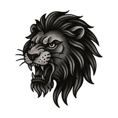 Obraz premium PNG Fierce lion head illustration