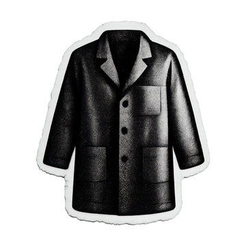 PNG Elegant black leather jacket illustration.