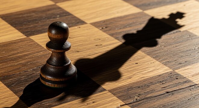 Chess pawn shadow on chessboard