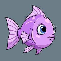 Obraz premium Purple Fish in Gray
