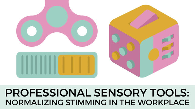 Professional Sensory Tools for Workplace Focus Fidget spinner, tactile bar, and cube designed to normalize self-regulation and enhance concentration