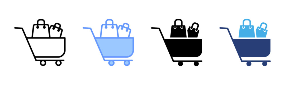 Shopping icon set multiple style collection