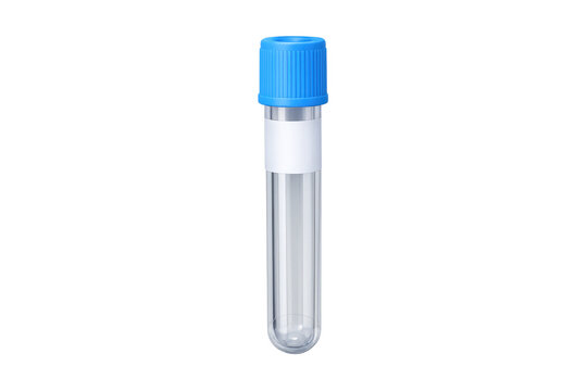 Empty test tube with blue cap for medical research