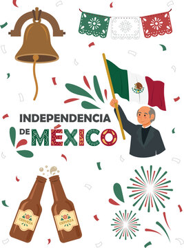 recursos independencia de M&eacute;xico, papel picado Miguel Hidalgo, campana 