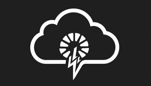 Cloud Computing Stormy Weather Concept Icon.