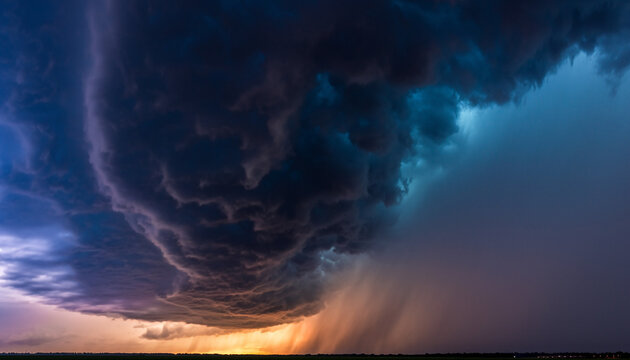 Dramatic Stormy Sky with Dark Clouds.